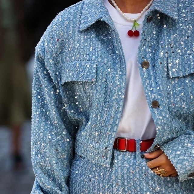 Denim Set with Sequins - Nova-Blue-XS-State of Style