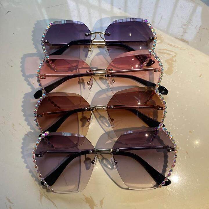 DiamondGlasses | Stylish Women's Sunglasses-Champagne-State of Style