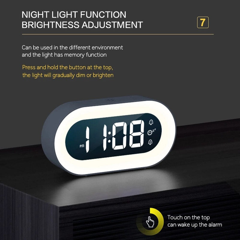 Digital Alarm Clock with Night Light - Lumino-White-State of Style