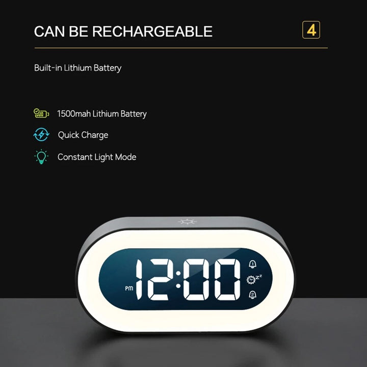 Digital Alarm Clock with Night Light - Lumino-White-State of Style