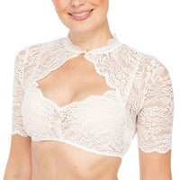 Dirndl Blouse Katherina – Plus Size Lace Oktoberfest Crop Top-White-S-State of Style