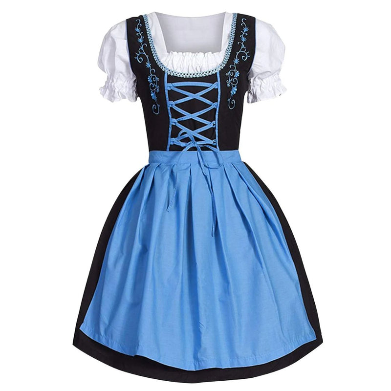 Dirndl Marivic – Traditional Bavarian Oktoberfest Dress with Apron-Blue-M-State of Style