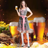 Dirndl Mechthild - Sexy Vintage Gothic Dress for Oktoberfest-Pink Red-S-State of Style
