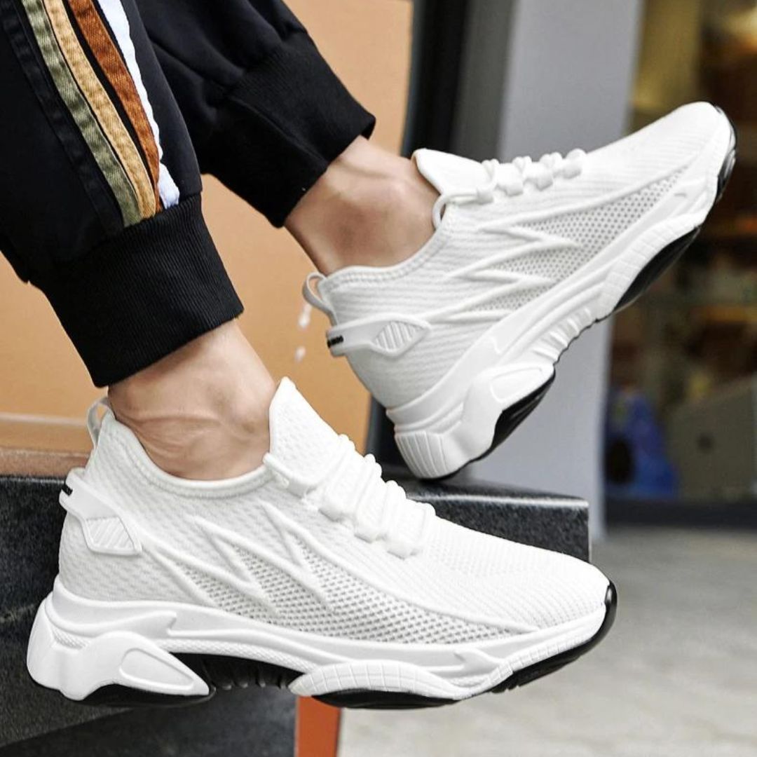 Discreetly stylish men's sneakers – MaxLift Boost-White +10CM-4.5-State of Style