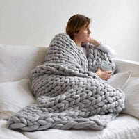 DIY Chunky XL 1000 Gram Wool Yarn for Soft Blankets - LuxeWool-Light Grey-1 kg-State of Style