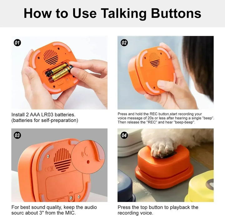 Dog Communication Buttons Set - BarkTalk-2 Pieces-State of Style