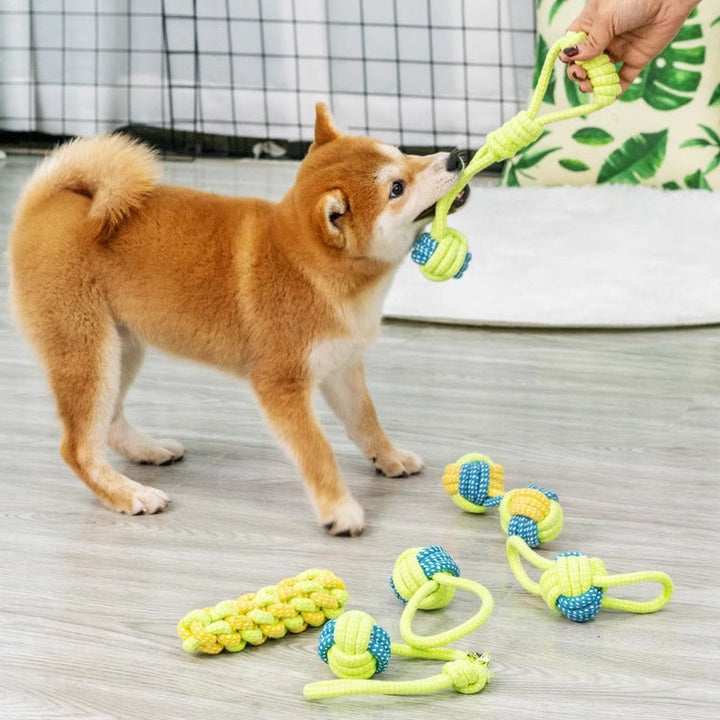 Dog Tug Toy - Tug & Play Rope Ball-Ball with Loop 36 cm-State of Style