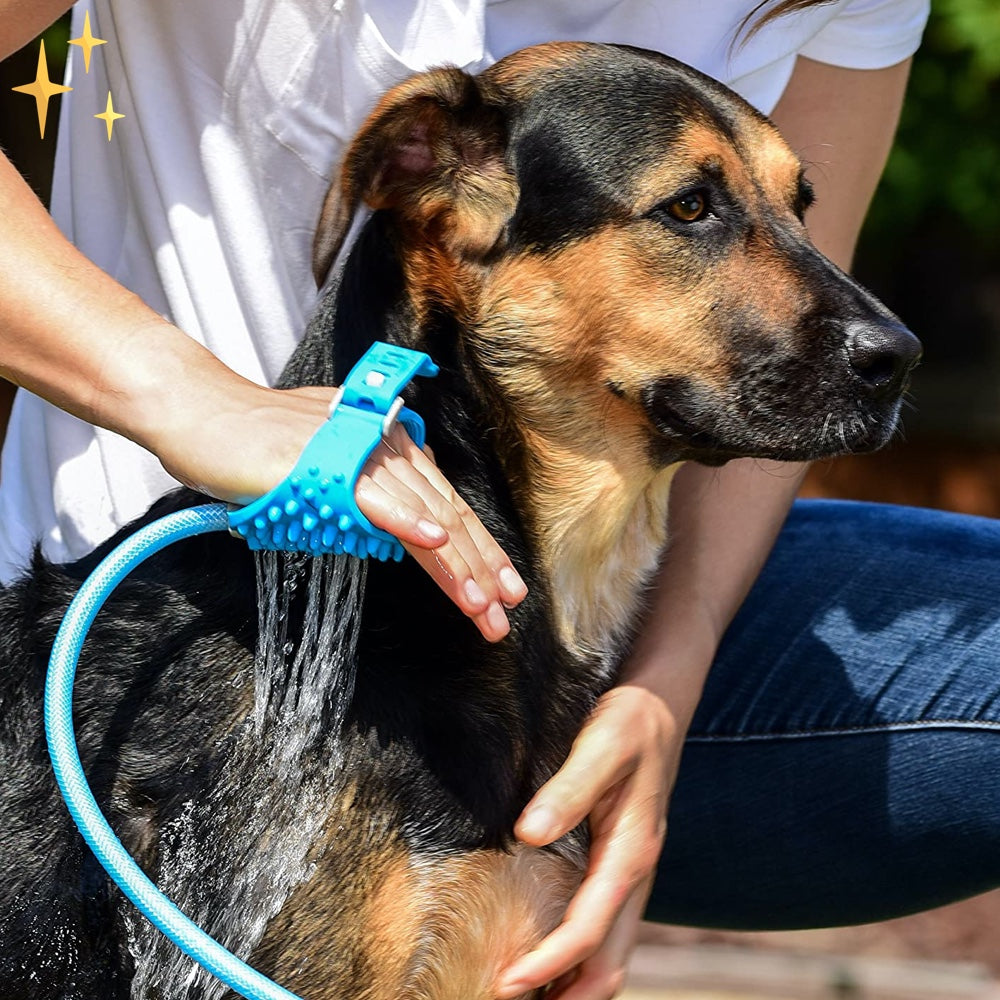 Dog Washing Glove with Brush and Hose Attachment in One - AquaPaw-State of Style