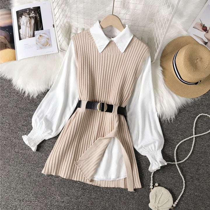 DoortjesSet | 2-Piece Set for Women | Sweater & Trousers-Khaki-S-State of Style