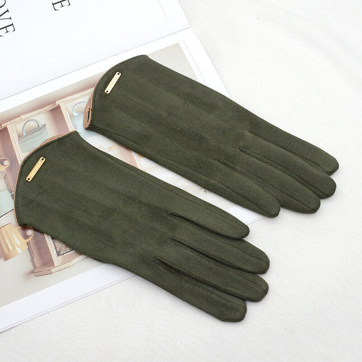 Dorothy Suede Gloves | Classic and Versatile-Green-State of Style