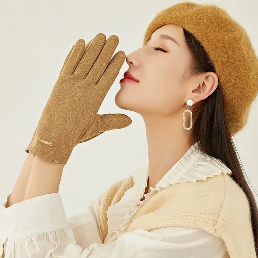 Dorothy Suede Gloves | Classic and Versatile-Khaki-State of Style