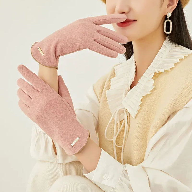 Dorothy Suede Gloves | Classic and Versatile-Khaki-State of Style