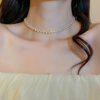 Double Crystals and Pearls Necklace - Amira-Black Crystal-State of Style