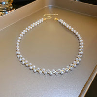 Double Crystals and Pearls Necklace - Amira-Pearls-State of Style