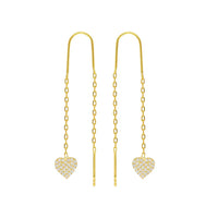 Double Heart Chain Earrings – Valencia-Gold-State of Style
