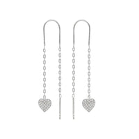 Double Heart Chain Earrings – Valencia-Silver-State of Style