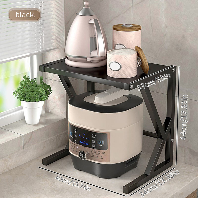 Double-Layer Kitchen Storage Rack - Milan-40CM - Black-State of Style