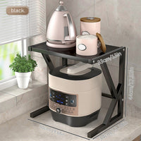 Double-Layer Kitchen Storage Rack - Milan-50CM - Black-State of Style