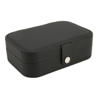 Double Layer Portable Leather Jewellery Box-BLACK-State of Style