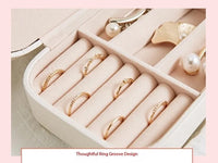 Double Layer Portable Leather Jewellery Box-PINK-State of Style