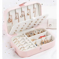 Double Layer Portable Leather Jewellery Box-PINK-State of Style