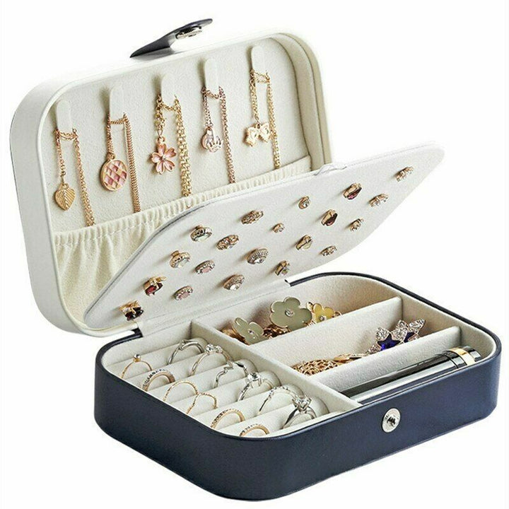 Double Layer Portable Leather Jewellery Box-PINK-State of Style