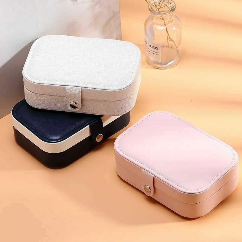 Double Layer Portable Leather Jewellery Box-PINK-State of Style