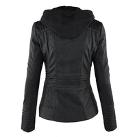 Double-Lined Leather Jacket With Hood | Warm & Stylish Women's Coat-Khaki-S-State of Style