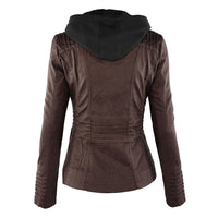 Double-Lined Leather Jacket With Hood | Warm & Stylish Women's Coat-Khaki-S-State of Style