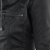 Double-Lined Leather Jacket With Hood | Warm & Stylish Women's Coat-Khaki-S-State of Style