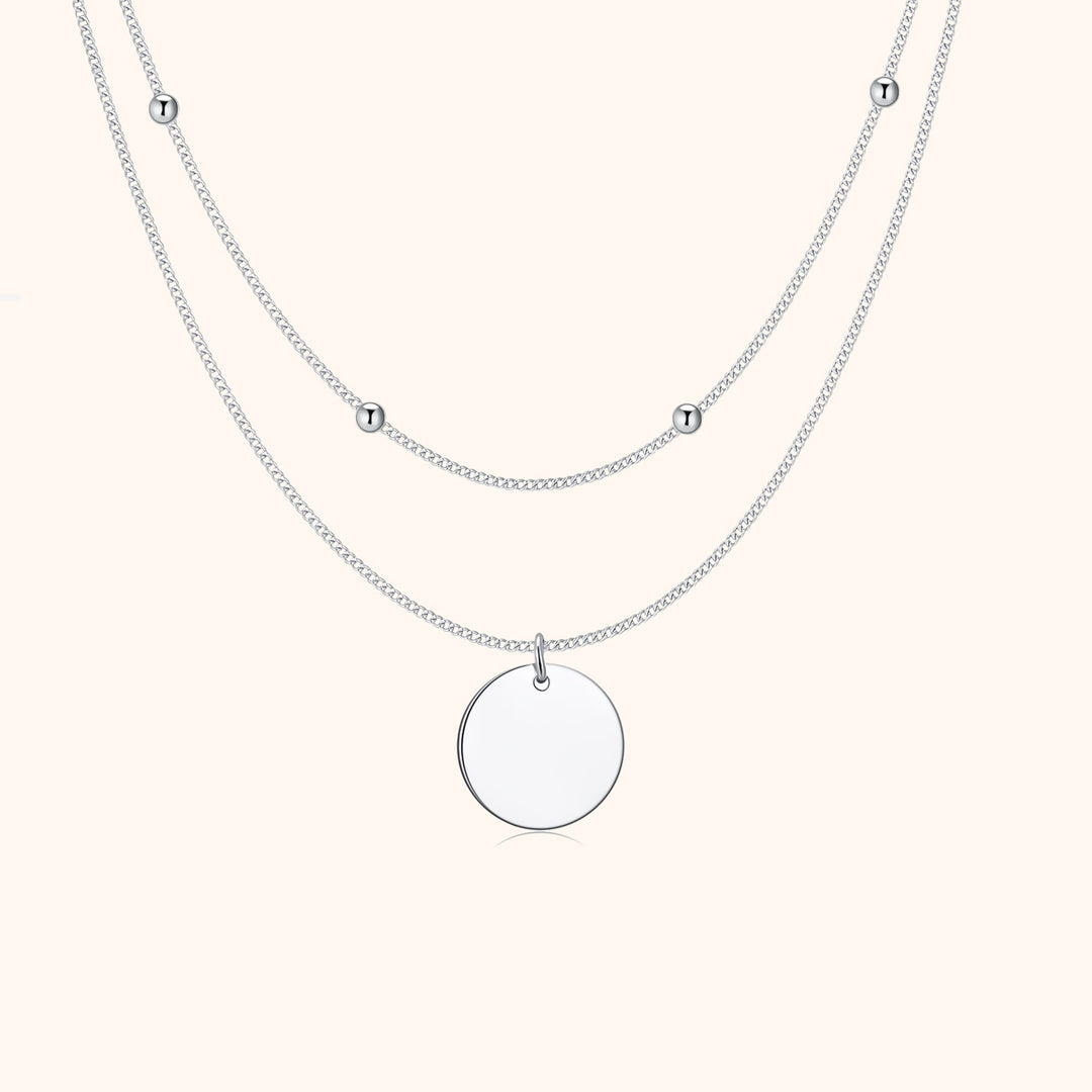 Double Medallion Necklace - Amélie-Silver-State of Style