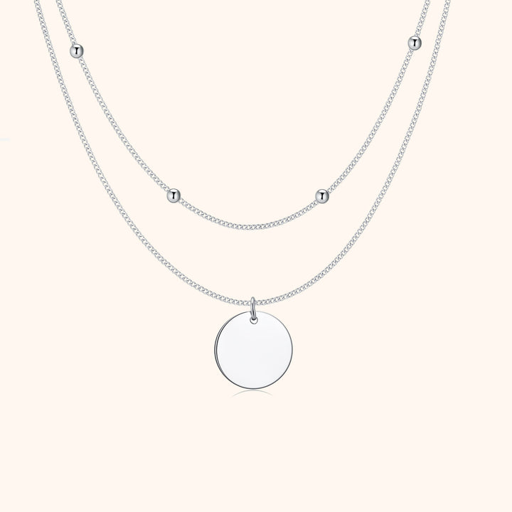 Double Medallion Necklace - Amélie-Silver-State of Style