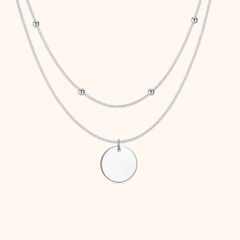 Double Medallion Necklace - Amélie-Silver-State of Style
