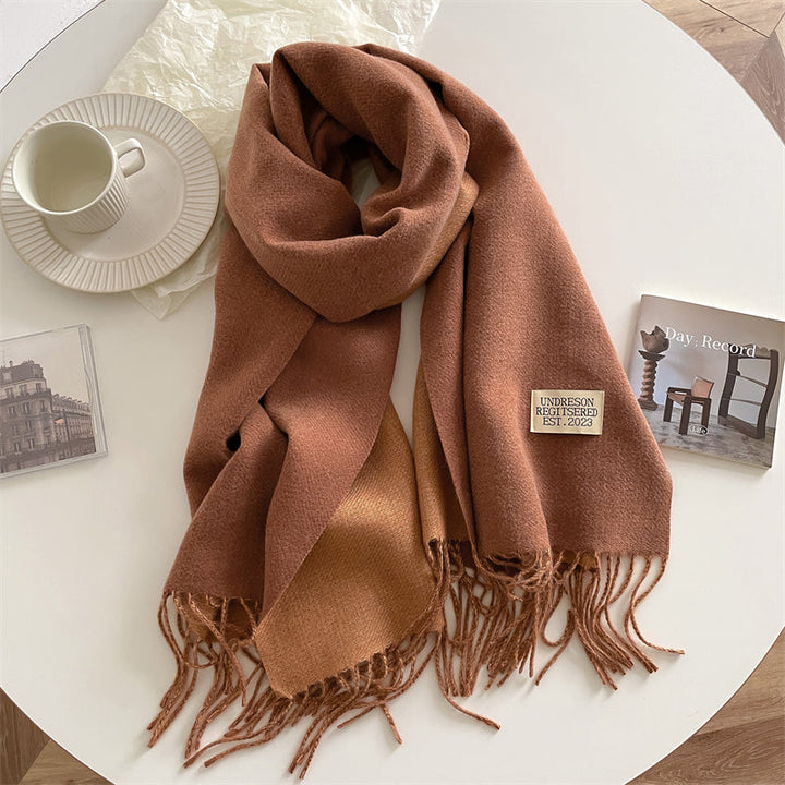 Double-Sided Pashmina Scarf - Elena-Light Brown-State of Style