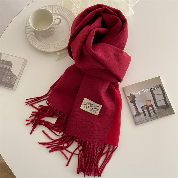 Double-Sided Pashmina Scarf - Elena-Red-State of Style