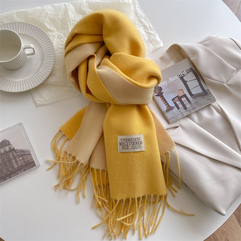 Double-Sided Pashmina Scarf - Elena-Yellow-State of Style