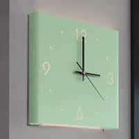Double-sided Square Wall Clock with Lighting - TimeLume-Green-State of Style