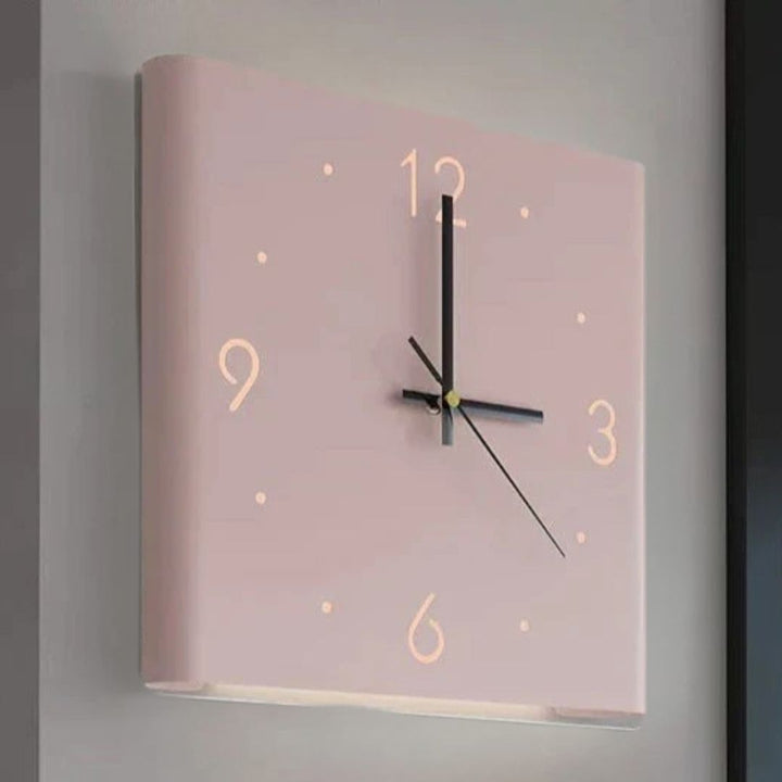 Double-sided Square Wall Clock with Lighting - TimeLume-Pink-State of Style