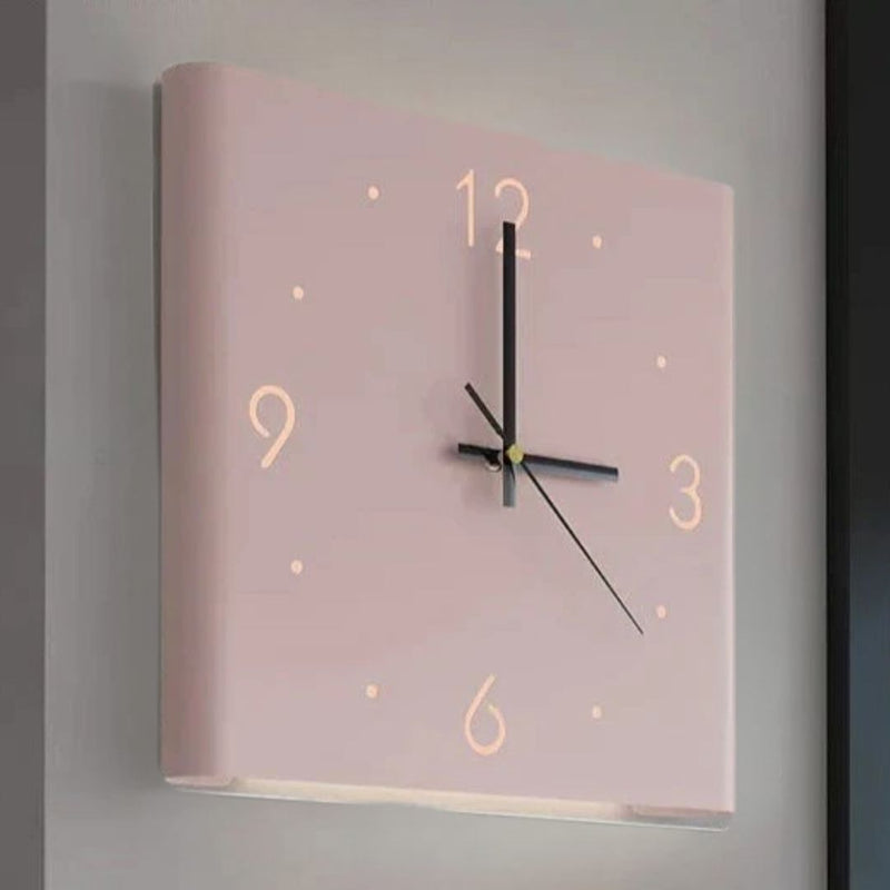 Double-sided Square Wall Clock with Lighting - TimeLume-Pink-State of Style
