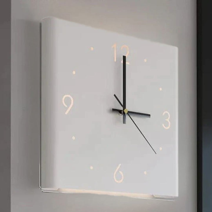 Double-sided Square Wall Clock with Lighting - TimeLume-White-State of Style