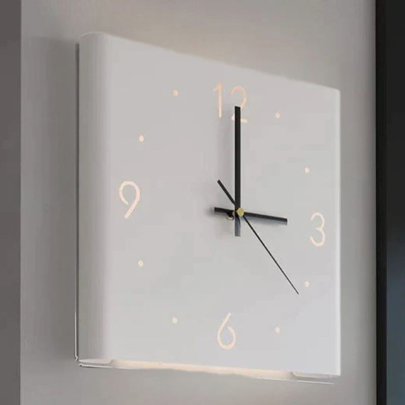 Double-sided Square Wall Clock with Lighting - TimeLume-White-State of Style