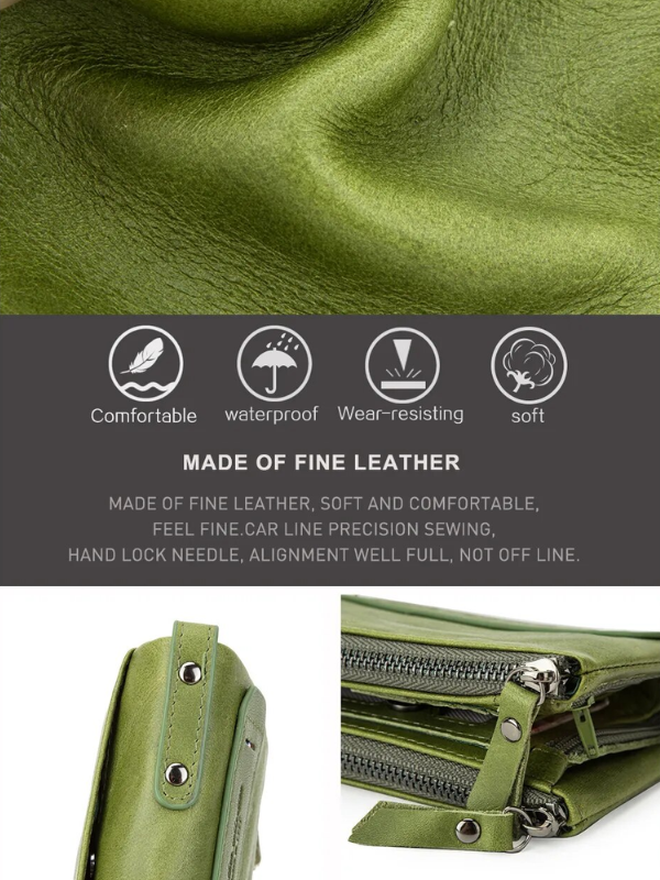 Double-Zip Compact Wallet – Practical Elegance in Soft Leather-Yellow-State of Style