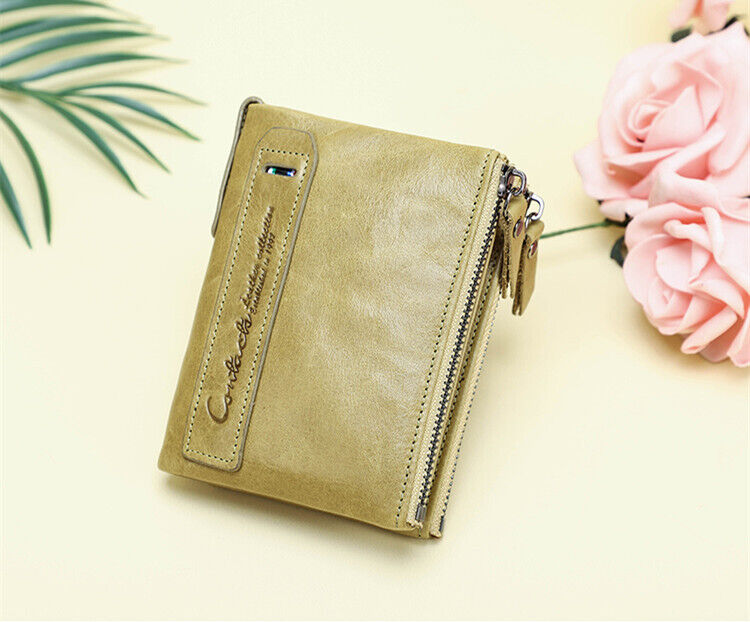 Double-Zip Compact Wallet – Practical Elegance in Soft Leather-Yellow-State of Style