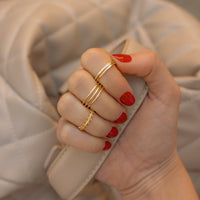 Double Zirconia Ring - Sienna-Gold-5-State of Style