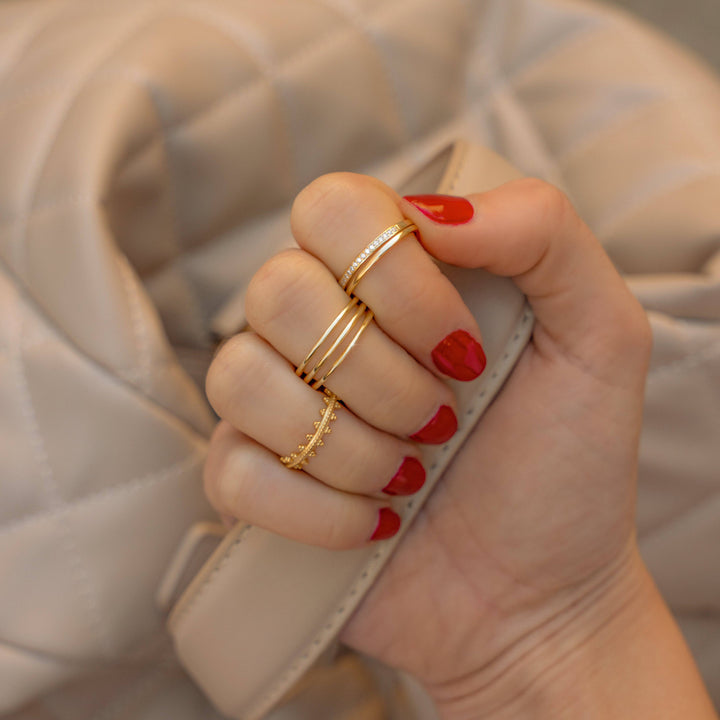 Double Zirconia Ring - Sienna-Gold-5-State of Style