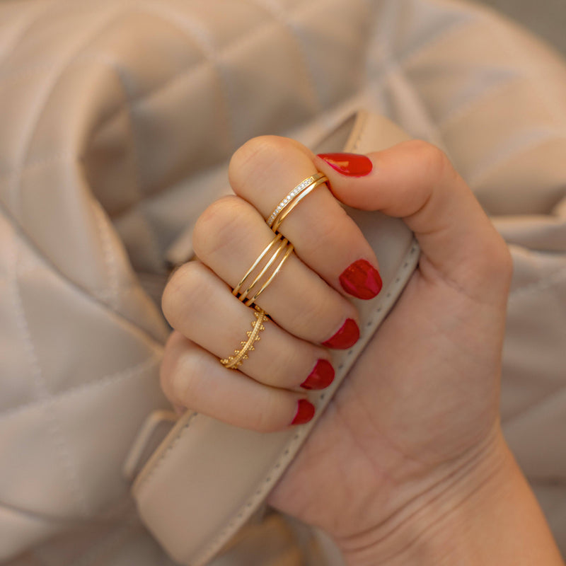 Double Zirconia Ring - Sienna-Gold-5-State of Style