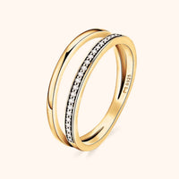 Double Zirconia Ring - Sienna-Gold-5-State of Style