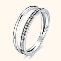 Double Zirconia Ring - Sienna-Silver-5-State of Style