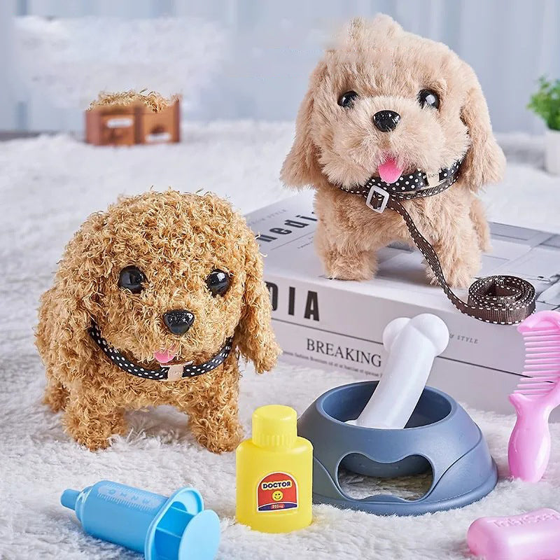 Walking plush dog with motion feature – interactive cuddly toy for children