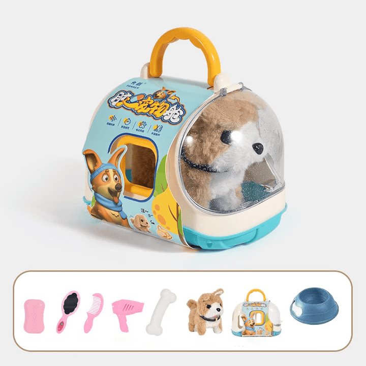 Walking plush dog with motion feature – interactive cuddly toy for children